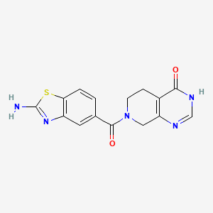 molecular formula C15H13N5O2S B6045605 7-[(2-amino-1,3-benzothiazol-5-yl)carbonyl]-5,6,7,8-tetrahydropyrido[3,4-d]pyrimidin-4(3H)-one 