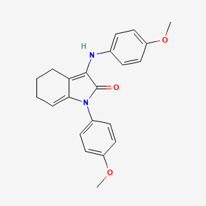molecular formula C22H22N2O3 B6045615 1-(4-methoxyphenyl)-3-[(4-methoxyphenyl)amino]-1,4,5,6-tetrahydro-2H-indol-2-one 