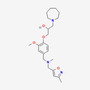 molecular formula C23H35N3O4 B6045618 1-(1-azepanyl)-3-[2-methoxy-4-({methyl[(3-methyl-5-isoxazolyl)methyl]amino}methyl)phenoxy]-2-propanol 
