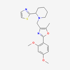 molecular formula C21H25N3O3S B6045624 1-{[2-(2,4-dimethoxyphenyl)-5-methyl-1,3-oxazol-4-yl]methyl}-2-(1,3-thiazol-2-yl)piperidine 