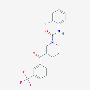 molecular formula C20H18F4N2O2 B6045643 N-(2-fluorophenyl)-3-[3-(trifluoromethyl)benzoyl]-1-piperidinecarboxamide 