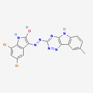 molecular formula C18H11Br2N7O B604565 5,7-dibromo-1H-indole-2,3-dione 3-[(8-methyl-5H-[1,2,4]triazino[5,6-b]indol-3-yl)hydrazone] CAS No. 5621-85-2