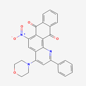 molecular formula C27H19N3O5 B6045682 4-morpholin-4-yl-6-nitro-2-phenylnaphtho[2,3-h]quinoline-7,12-dione 