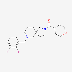 molecular formula C21H28F2N2O2 B6045689 7-(2,3-difluorobenzyl)-2-(tetrahydro-2H-pyran-4-ylcarbonyl)-2,7-diazaspiro[4.5]decane 