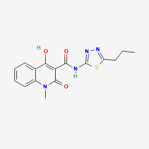 molecular formula C16H16N4O3S B604571 4-hydroxy-1-methyl-2-oxo-N-(5-propyl-1,3,4-thiadiazol-2-yl)-1,2-dihydro-3-quinolinecarboxamide CAS No. 331260-30-1