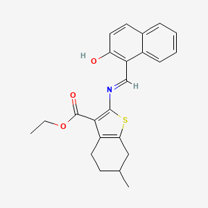 Ethyl 2-{[(2-hydroxy-1-naphthyl)methylene]amino}-6-methyl-4,5,6,7-tetrahydro-1-benzothiophene-3-carboxylate