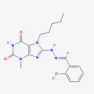 2-hydroxybenzaldehyde (3-methyl-2,6-dioxo-7-pentyl-2,3,6,7-tetrahydro-1H-purin-8-yl)hydrazone