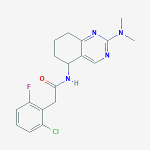 molecular formula C18H20ClFN4O B6045743 2-(2-chloro-6-fluorophenyl)-N-[2-(dimethylamino)-5,6,7,8-tetrahydro-5-quinazolinyl]acetamide 