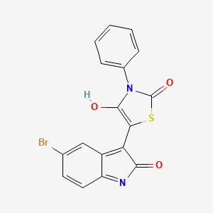 molecular formula C17H9BrN2O3S B6045769 5-(5-bromo-2-oxo-1,2-dihydro-3H-indol-3-ylidene)-3-phenyl-1,3-thiazolidine-2,4-dione 