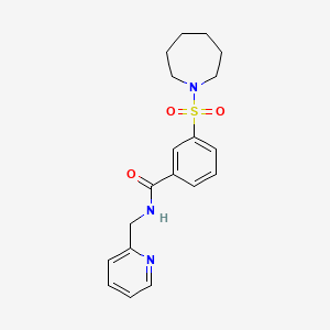 molecular formula C19H23N3O3S B6045796 3-(1-azepanylsulfonyl)-N-(2-pyridinylmethyl)benzamide 