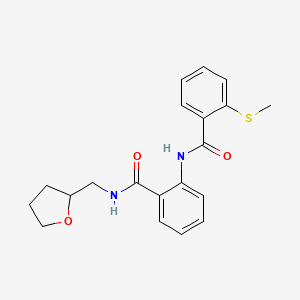 molecular formula C20H22N2O3S B6045802 2-(methylthio)-N-(2-{[(tetrahydro-2-furanylmethyl)amino]carbonyl}phenyl)benzamide CAS No. 884986-63-4
