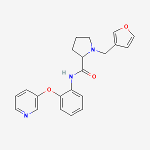 molecular formula C21H21N3O3 B6045820 1-(3-furylmethyl)-N-[2-(3-pyridinyloxy)phenyl]prolinamide 