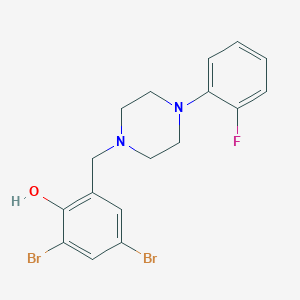 molecular formula C17H17Br2FN2O B6045823 2,4-dibromo-6-{[4-(2-fluorophenyl)-1-piperazinyl]methyl}phenol 