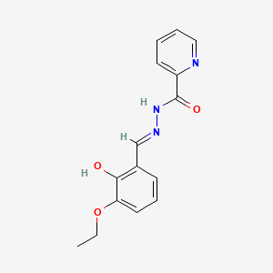 molecular formula C15H15N3O3 B604583 N'-[(E)-(3-ethoxy-2-hydroxyphenyl)methylidene]pyridine-2-carbohydrazide CAS No. 305339-13-3