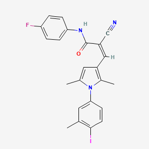 molecular formula C23H19FIN3O B6045834 2-cyano-N-(4-fluorophenyl)-3-[1-(4-iodo-3-methylphenyl)-2,5-dimethyl-1H-pyrrol-3-yl]acrylamide 