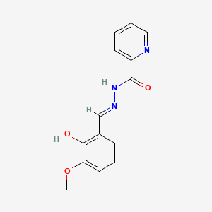 molecular formula C14H13N3O3 B604584 N'-[(E)-(2-hydroxy-3-methoxyphenyl)methylidene]pyridine-2-carbohydrazide CAS No. 880252-05-1