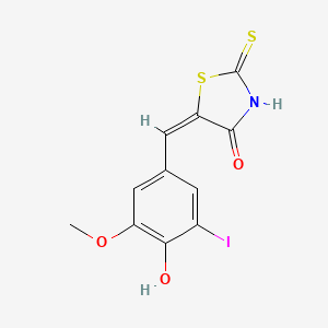 molecular formula C11H8INO3S2 B6045843 5-(4-hydroxy-3-iodo-5-methoxybenzylidene)-2-thioxo-1,3-thiazolidin-4-one 