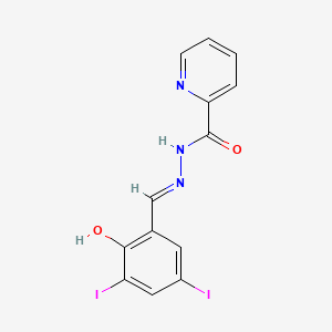 molecular formula C13H9I2N3O2 B604585 N'-[(E)-(2-hydroxy-3,5-diiodophenyl)methylidene]pyridine-2-carbohydrazide CAS No. 315209-72-4