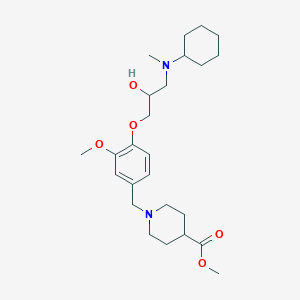 molecular formula C25H40N2O5 B6045850 methyl 1-(4-{3-[cyclohexyl(methyl)amino]-2-hydroxypropoxy}-3-methoxybenzyl)-4-piperidinecarboxylate 
