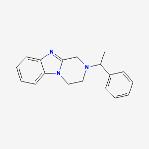 molecular formula C18H19N3 B6045853 2-(1-phenylethyl)-1,2,3,4-tetrahydropyrazino[1,2-a]benzimidazole 