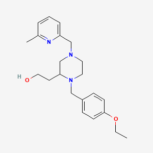 molecular formula C22H31N3O2 B6045856 2-{1-(4-ethoxybenzyl)-4-[(6-methyl-2-pyridinyl)methyl]-2-piperazinyl}ethanol 