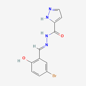 molecular formula C11H9BrN4O2 B604586 N'-(5-bromo-2-hydroxybenzylidene)-1H-pyrazole-5-carbohydrazide CAS No. 311814-04-7