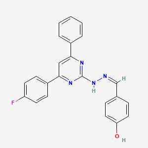 molecular formula C23H17FN4O B6045863 4-hydroxybenzaldehyde [4-(4-fluorophenyl)-6-phenyl-2-pyrimidinyl]hydrazone 