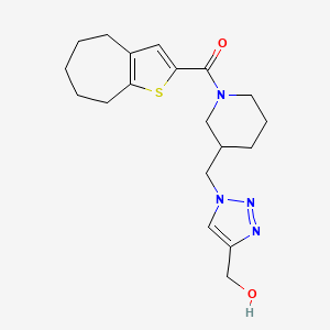 molecular formula C19H26N4O2S B6045874 (1-{[1-(5,6,7,8-tetrahydro-4H-cyclohepta[b]thien-2-ylcarbonyl)-3-piperidinyl]methyl}-1H-1,2,3-triazol-4-yl)methanol 