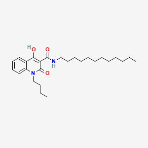 molecular formula C26H40N2O3 B604588 1-butyl-N-dodecyl-4-hydroxy-2-oxo-1,2-dihydroquinoline-3-carboxamide CAS No. 331653-47-5