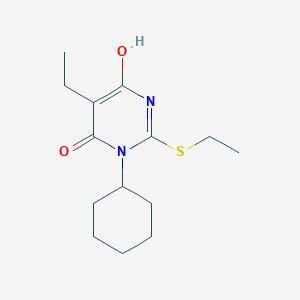 molecular formula C14H22N2O2S B6045917 3-cyclohexyl-5-ethyl-2-(ethylthio)-6-hydroxy-4(3H)-pyrimidinone 