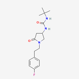 molecular formula C17H24FN3O2 B6045928 N-(tert-butyl)-N'-{1-[2-(4-fluorophenyl)ethyl]-5-oxo-3-pyrrolidinyl}urea 