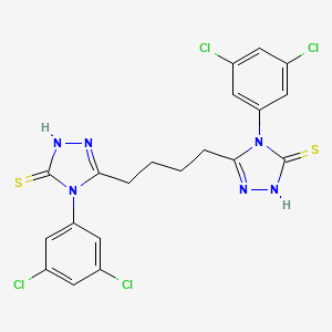 molecular formula C20H16Cl4N6S2 B6045950 5,5'-(1,4-butanediyl)bis[4-(3,5-dichlorophenyl)-4H-1,2,4-triazole-3-thiol] 