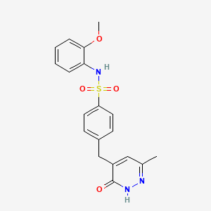 molecular formula C19H19N3O4S B6045957 N-(2-methoxyphenyl)-4-[(6-methyl-3-oxo-2,3-dihydro-4-pyridazinyl)methyl]benzenesulfonamide 