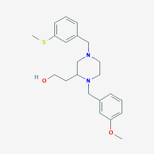molecular formula C22H30N2O2S B6045960 2-{1-(3-methoxybenzyl)-4-[3-(methylthio)benzyl]-2-piperazinyl}ethanol 