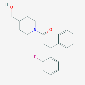 molecular formula C21H24FNO2 B6045971 {1-[3-(2-fluorophenyl)-3-phenylpropanoyl]-4-piperidinyl}methanol 