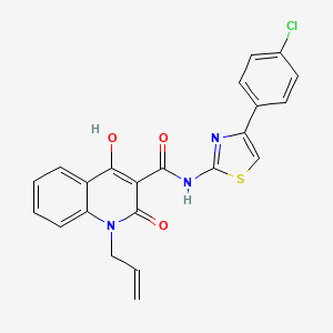 molecular formula C22H16ClN3O3S B604598 1-Allyl-N-[4-(4-chlorophenyl)-1,3-thiazol-2-YL]-4-hydroxy-2-oxo-1,2-dihydro-3-quinolinecarboxamide CAS No. 330817-56-6