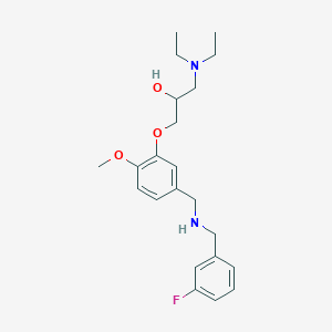 molecular formula C22H31FN2O3 B6045996 1-(diethylamino)-3-(5-{[(3-fluorobenzyl)amino]methyl}-2-methoxyphenoxy)-2-propanol 