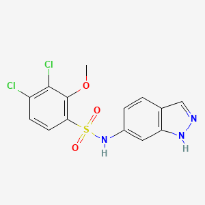molecular formula C14H11Cl2N3O3S B6045999 3,4-dichloro-N-1H-indazol-6-yl-2-methoxybenzenesulfonamide 
