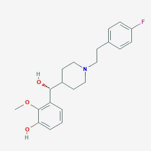 molecular formula C21H26FNO3 B060460 3-[(R)-[1-[2-(4-fluorophenyl)ethyl]-4-piperidinyl]-hydroxymethyl]-2-methoxyphenol CAS No. 189192-18-5