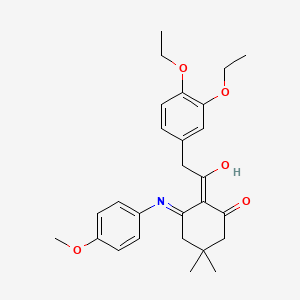 molecular formula C27H33NO5 B6046006 2-[(3,4-diethoxyphenyl)acetyl]-3-[(4-methoxyphenyl)amino]-5,5-dimethylcyclohex-2-en-1-one 