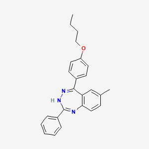 molecular formula C25H25N3O B604601 5-(4-Butoxy-phenyl)-7-methyl-2-phenyl-3H-benzo[e][1,2,4]triazepine CAS No. 444153-15-5