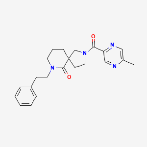 molecular formula C22H26N4O2 B6046012 2-[(5-methyl-2-pyrazinyl)carbonyl]-7-(2-phenylethyl)-2,7-diazaspiro[4.5]decan-6-one 