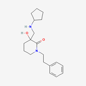 molecular formula C19H28N2O2 B6046013 3-[(cyclopentylamino)methyl]-3-hydroxy-1-(2-phenylethyl)-2-piperidinone 