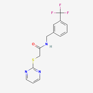 molecular formula C14H12F3N3OS B6046021 2-(2-pyrimidinylthio)-N-[3-(trifluoromethyl)benzyl]acetamide 