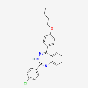 molecular formula C24H22ClN3O B604603 5-(4-Butoxy-phenyl)-2-(4-chloro-phenyl)-3H-benzo[e][1,2,4]triazepine CAS No. 444153-16-6