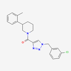molecular formula C22H23ClN4O B6046039 1-{[1-(3-chlorobenzyl)-1H-1,2,3-triazol-4-yl]carbonyl}-3-(2-methylphenyl)piperidine 