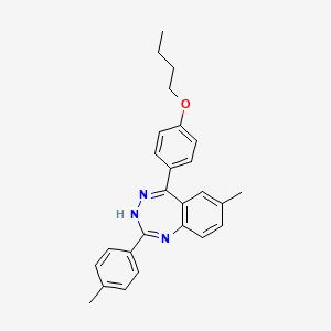 molecular formula C26H27N3O B604604 5-(4-Butoxy-phenyl)-7-methyl-2-p-tolyl-3H-benzo[e][1,2,4]triazepine CAS No. 444153-21-3