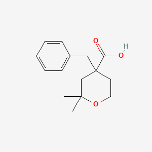 molecular formula C15H20O3 B6046040 4-benzyl-2,2-dimethyltetrahydro-2H-pyran-4-carboxylic acid 