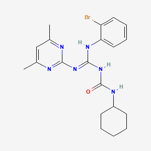 molecular formula C20H25BrN6O B6046048 N-{[(2-bromophenyl)amino][(4,6-dimethyl-2-pyrimidinyl)amino]methylene}-N'-cyclohexylurea 
