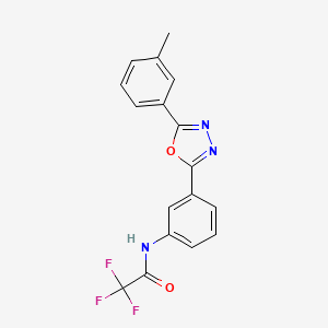 molecular formula C17H12F3N3O2 B6046078 2,2,2-trifluoro-N-{3-[5-(3-methylphenyl)-1,3,4-oxadiazol-2-yl]phenyl}acetamide 